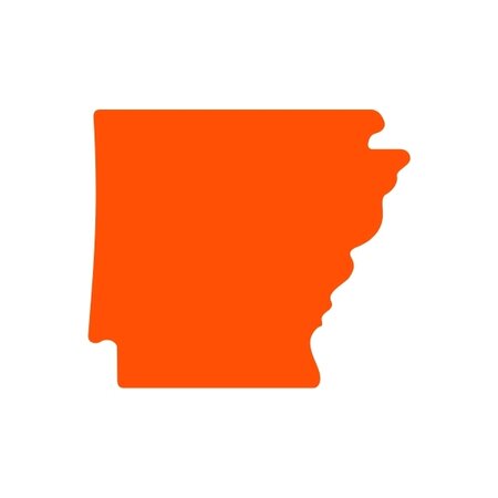 Orange Arkansas icon showing geographical outline of Arkansas