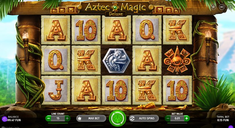Aztec Magic Deluxe online slot gameplay.