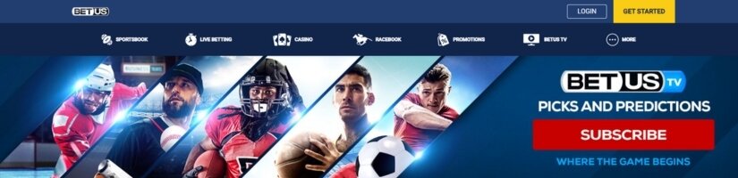 Screenshot of the BetUS TV section of the website.