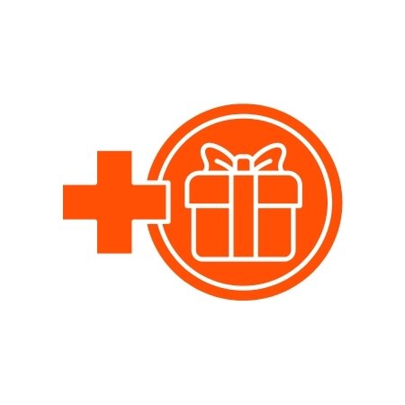 Orange icon showing a gift box.