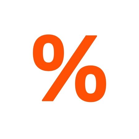 Orange icon showing a percentage sign.