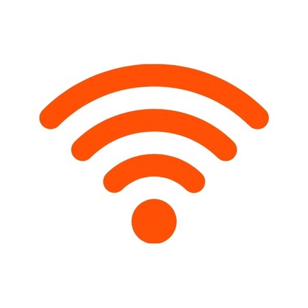 Orange icon showing a wifi symbol.