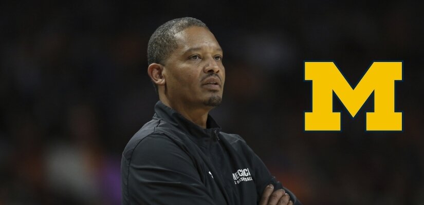 Photo of Lamont Paris with the Michigan Wolverines logo.