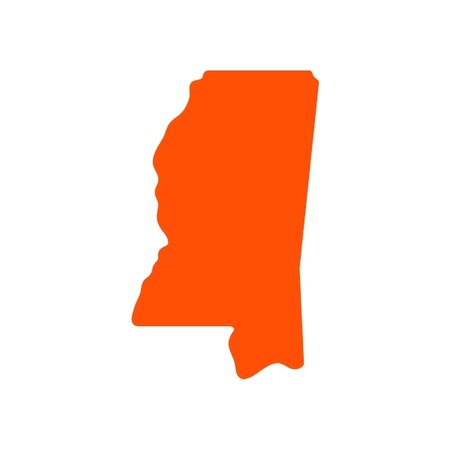 Orange icon showing geographical outline of Mississippi