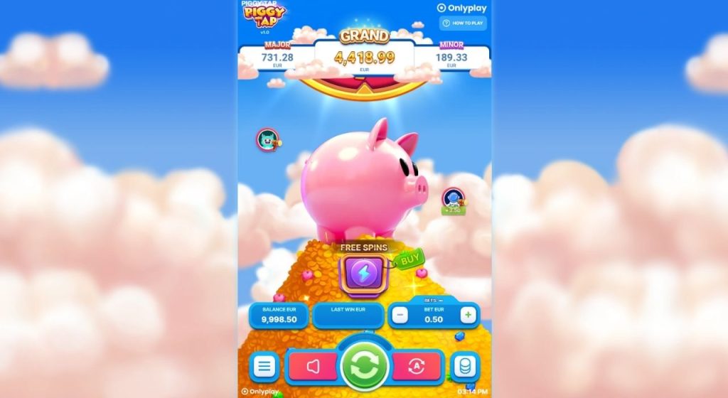 Piggy Tap online casino gameplay.
