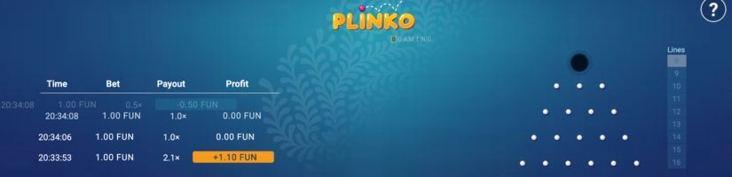 Plinko Bovada screenshot