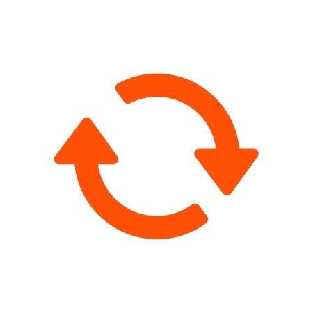 Orange reload icon showing two arrows in a circle.