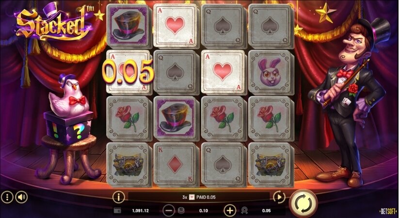 Screenshot of Stacked slots gameplay.