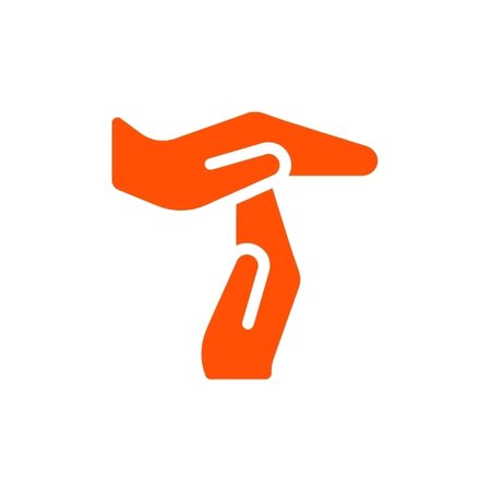 Orange timeout icon showing two hands making a timeout gesture.