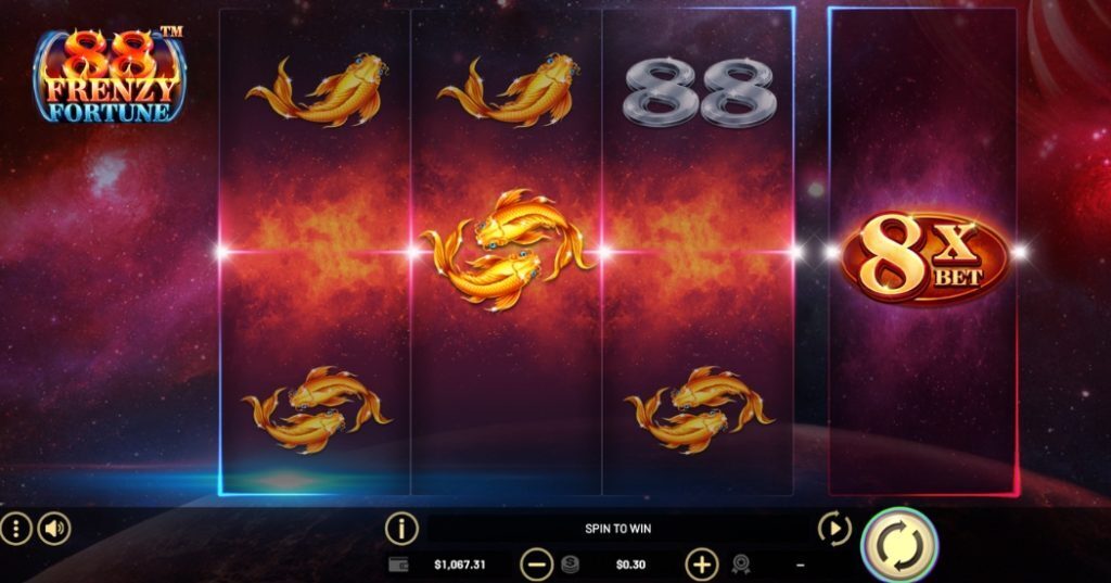 88 Frenzy Fortune medium volatility slot gameplay.