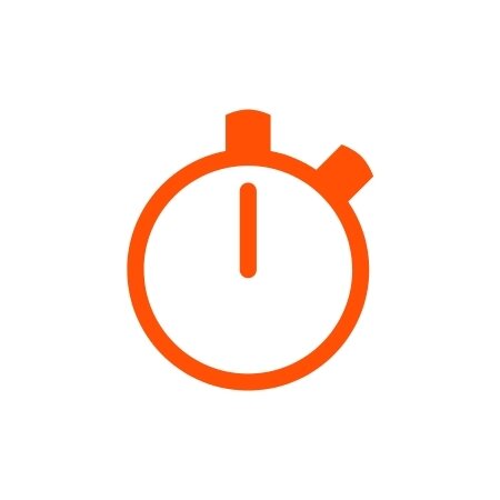 Orange icon showing a timer at 12 o´clock