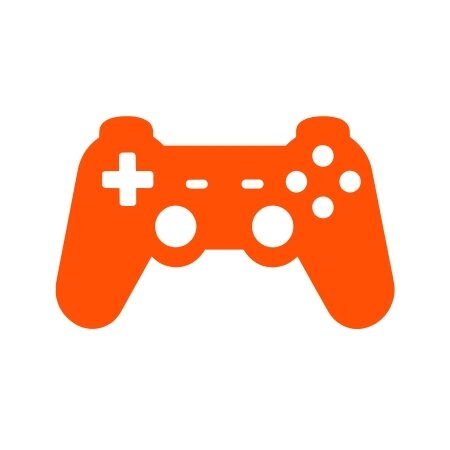 Orange icon showing a game controller.