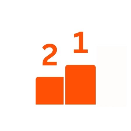 Orange icon displaying top two positions of an exacta bet.