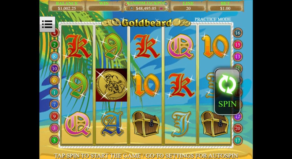 Goldbeard online slot gameplay.