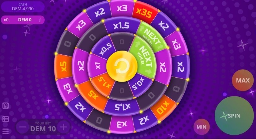 Screenshot of Magic Wheel gameplay.