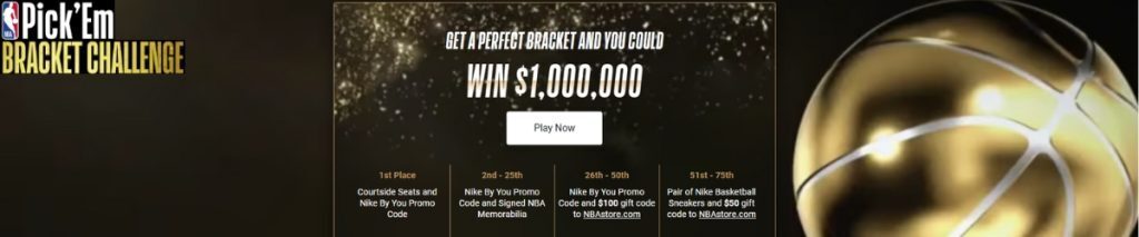 Official NBA bracket challenge header.