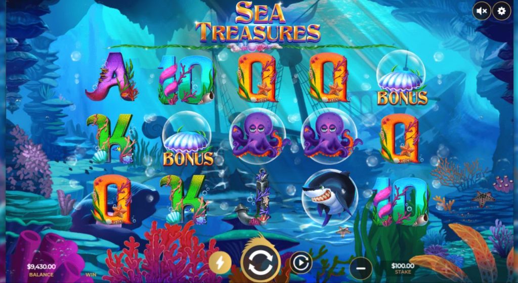 Sea Treasures online slot gameplay.
