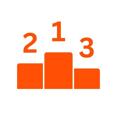 Orange icon showing a top 3 podium.