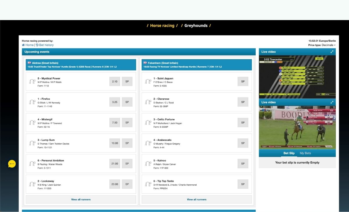 SlotsNBets live racebook.
