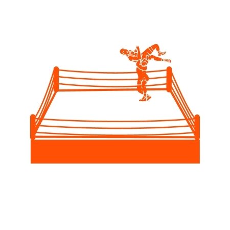 Orange icon showing two wrestlers in a ring.