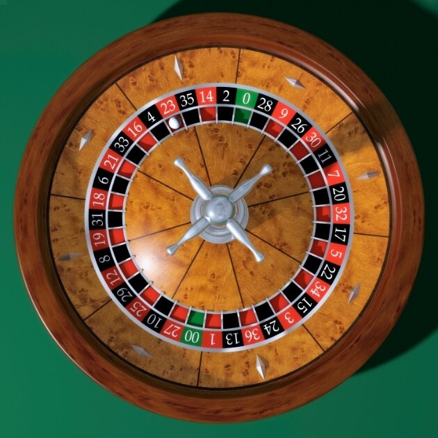 American Roulette Wheel with two zeros.