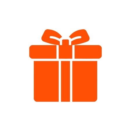 Orange bonus icon showing a gift-wrapped present