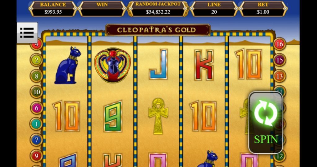 Cleopatra’s Gold high payout RTG slot gameplay.