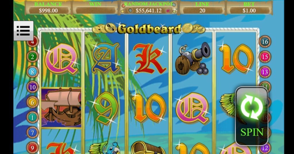 Goldbeard high payout RTG slot gameplay.