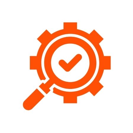 Orange inspection icon