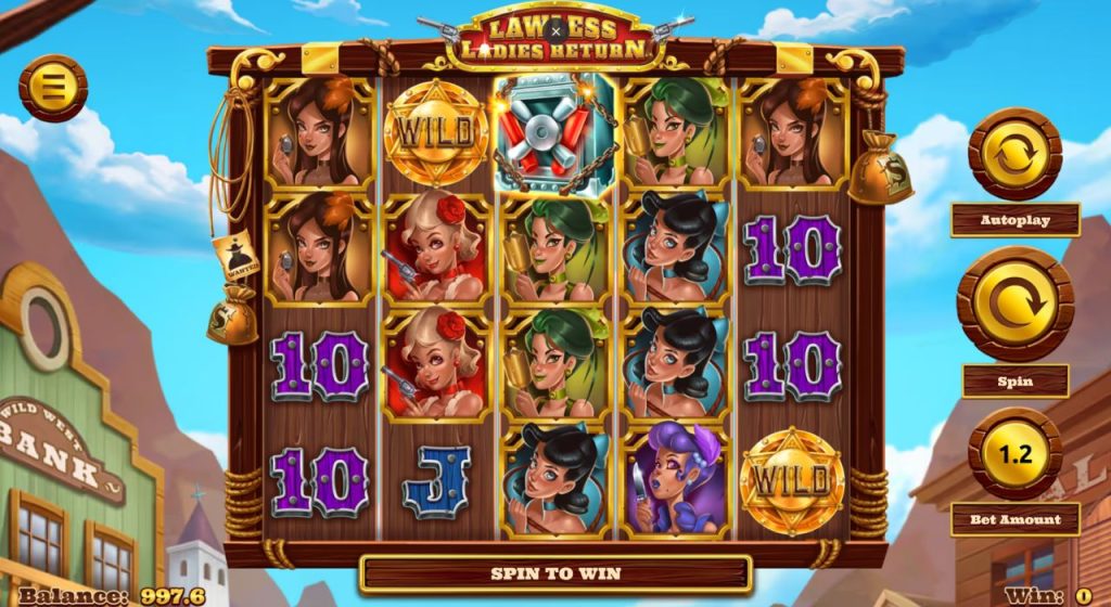 Lawless Ladies Return online slot gameplay.