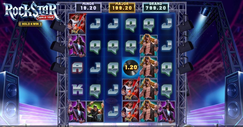 Rockstar World tour high volatility slot gameplay.