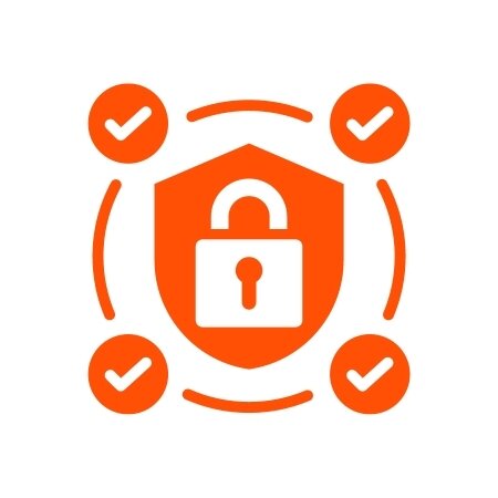 Orange security measures icon