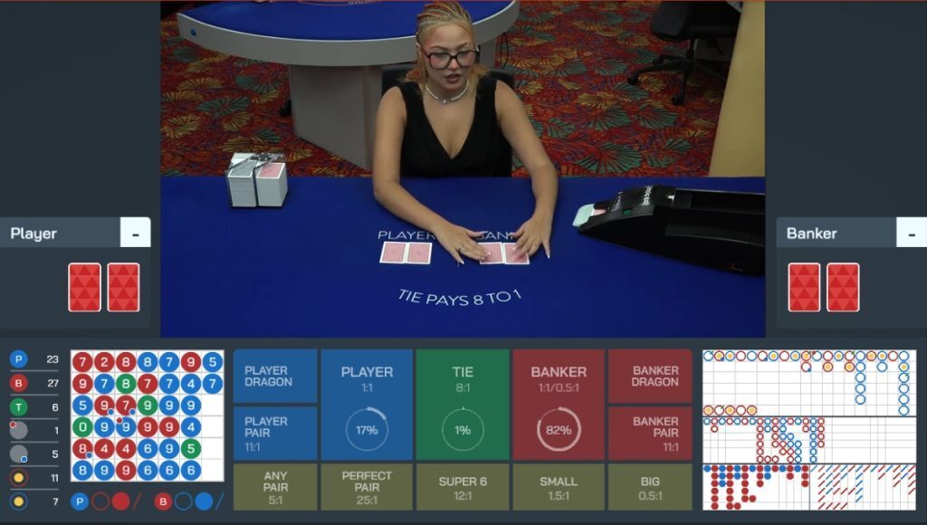 Super 6 baccarat live dealer game at Bovada