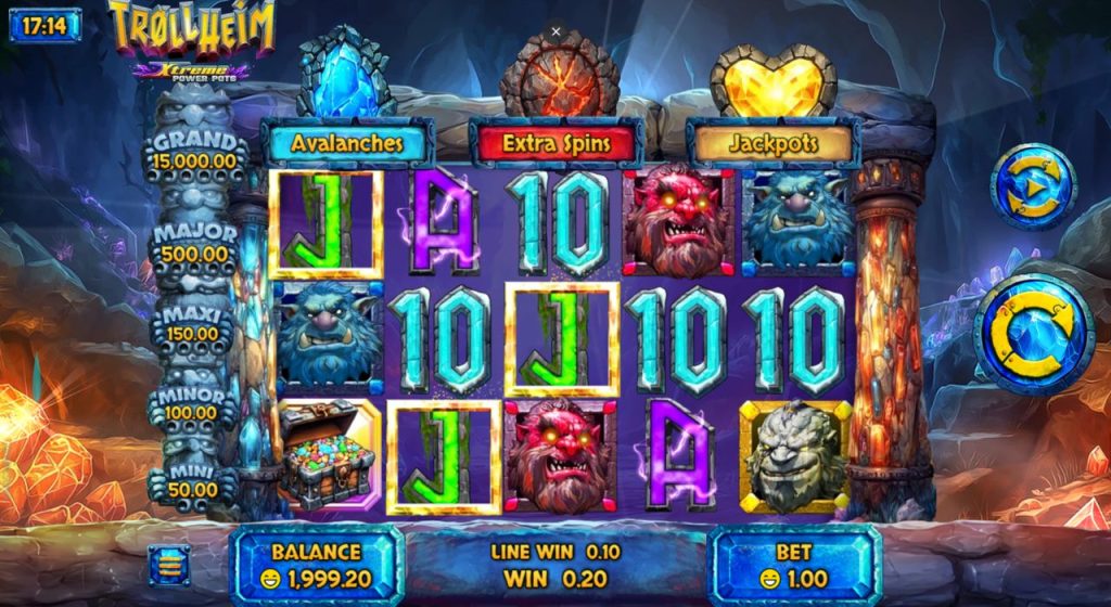 Trollheim: Xtreme Power Pots online slot gameplay.