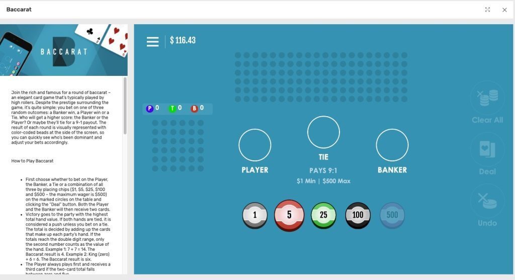 Screenshot from Bovada, a site that offers resources about Baccarat playing strategies to support you.