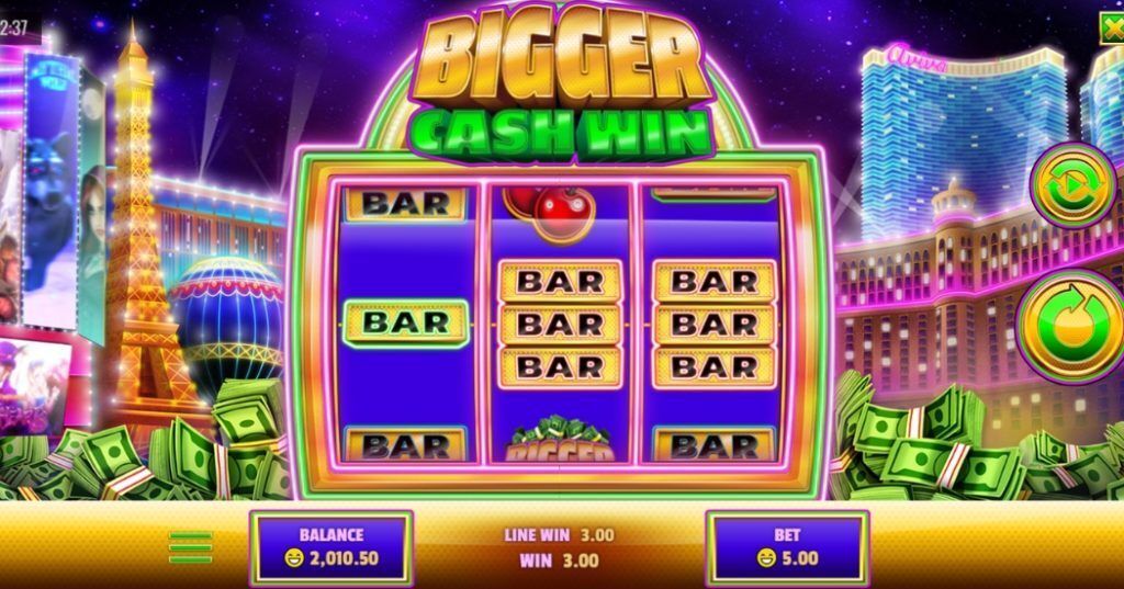 Bigger Cash Win fixed jackpot slot gameplay.