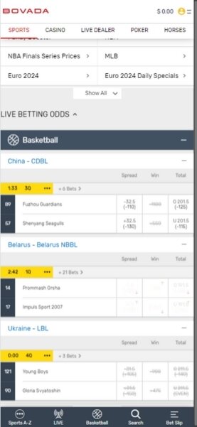 Bovada mobile sportsbook