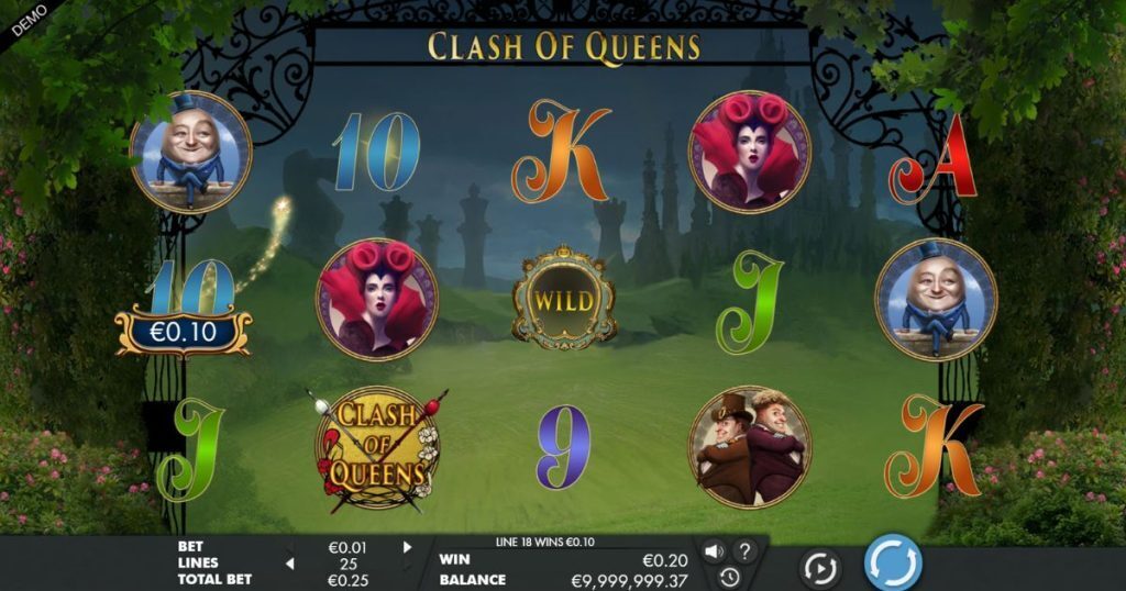 Clash of Queens online slot gameplay