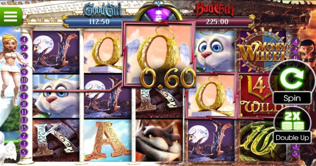 Good Girl/Bad Girl Betsoft slot gameplay.