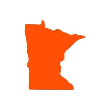 Orange outline of Minnesota state.