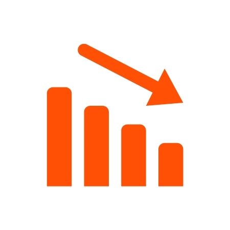 Orange negative value icon