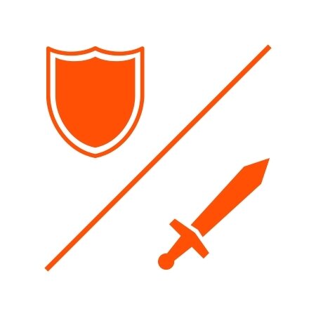 Orange offense and defense icon