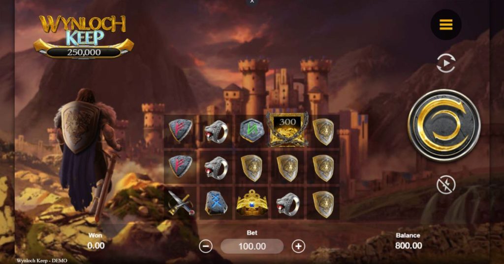 Wynloch Keep online slot gameplay.