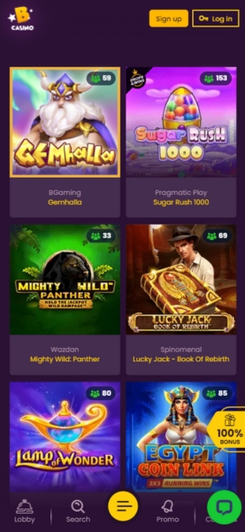 Bizzo mobile lobby screenshot