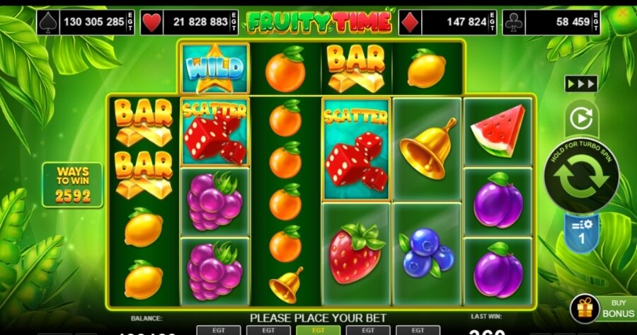 Fruity Time pokies gameplay.