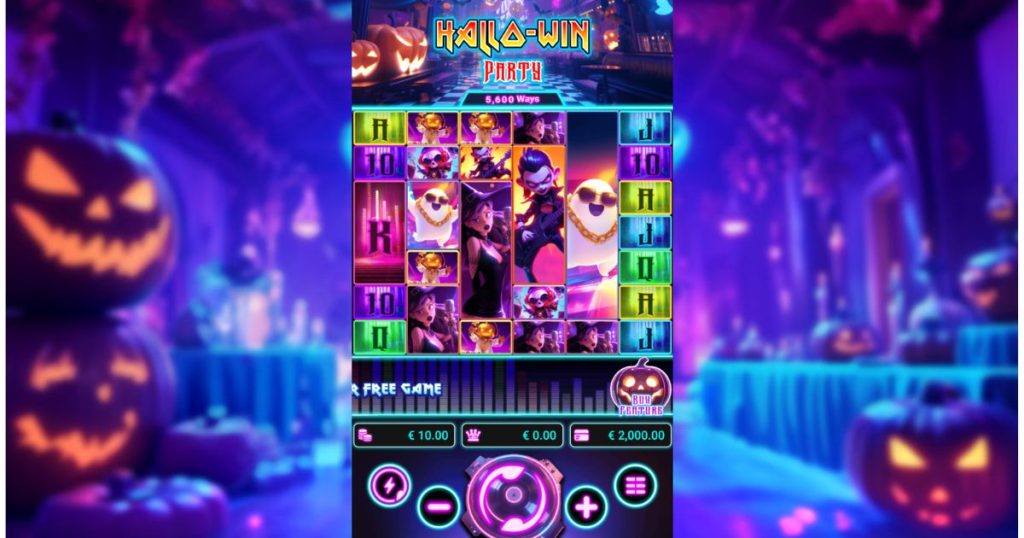 Hallo-Win Party online slot gameplay.