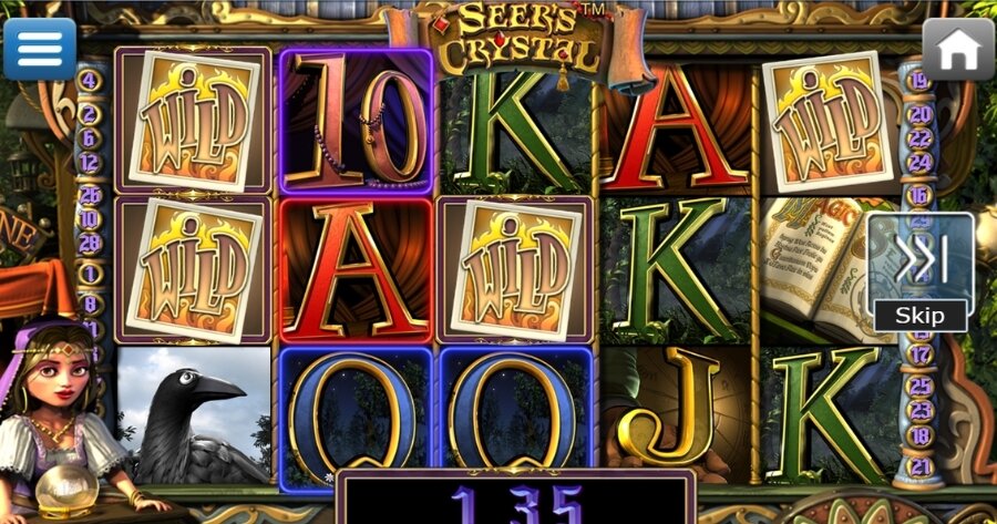 Seer's Crystal pokie gameplay.