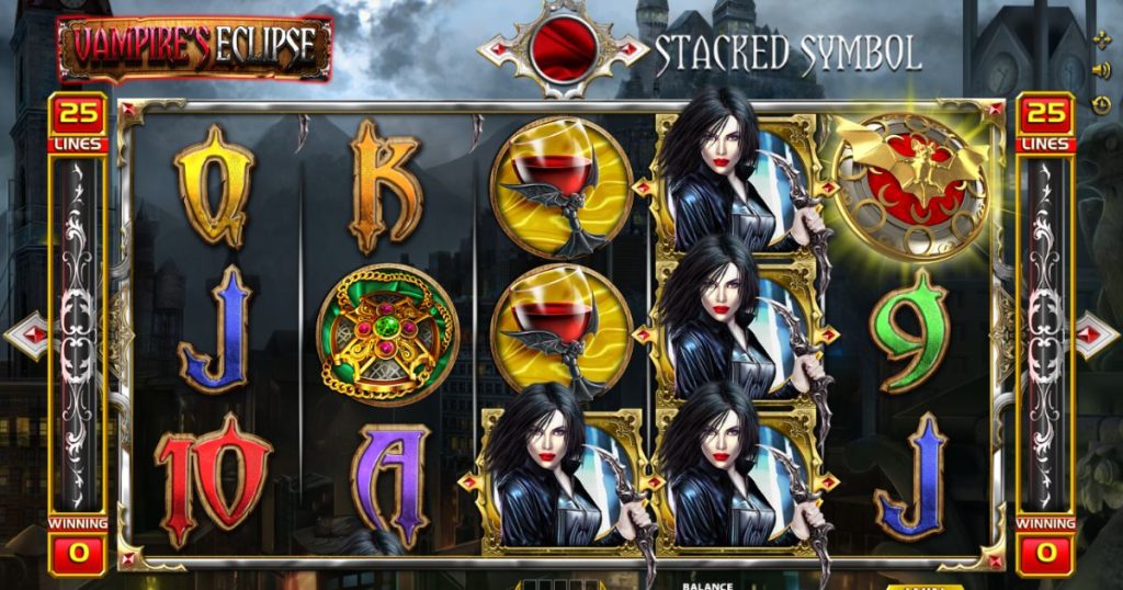 Vampire's Eclipse online slot gameplay.