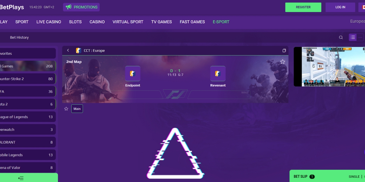 BetPlays E-Sport Tab.