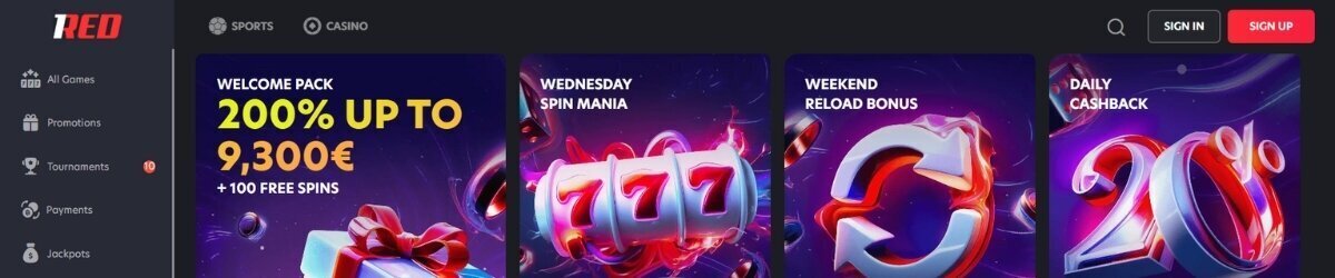 1Red Casino Banner